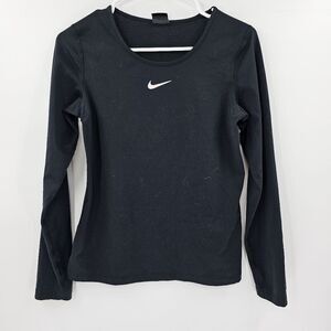 Nike long sleeve shirt small black running gym workout